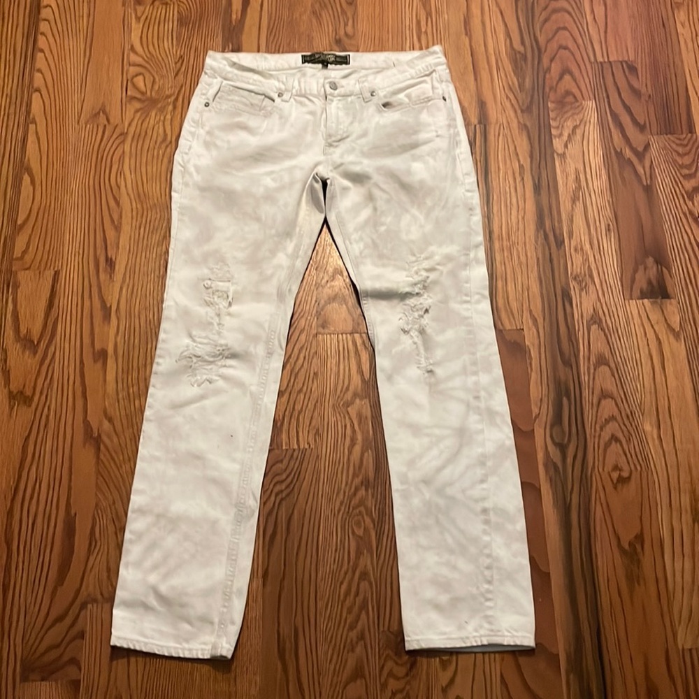 PINK white jeans